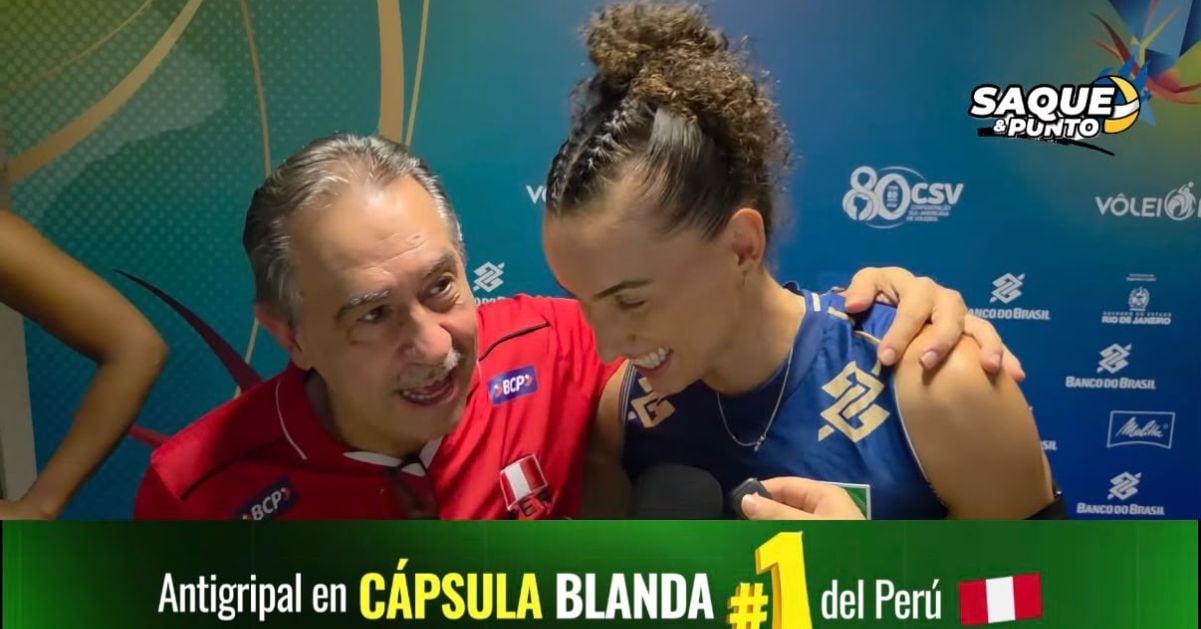 Antonio Rizola se reencontró con Gabi Guimarães tras el partido entre Perú y Brasil en el Campeonato Sudamericano de vóley 2026.