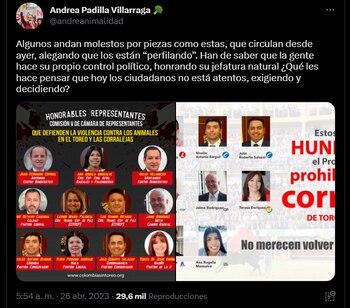 Senadora Padilla también publicó a