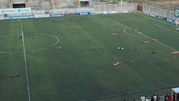 ¡Insólito! Enjambre abejas interrumpe partido de la liga de fútbol hondureña