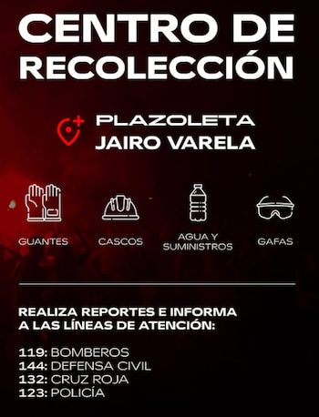 Así se puede donar a las víctimas del terremoto en Colombia a través de lo que anuncia el equipo "Escarlata" - crédito América de Cali