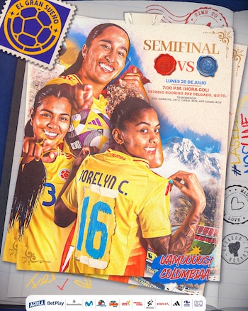 Cartel de la Federación Colombiana de Fútbol sobre el partido contra Argentina - crédito FCF