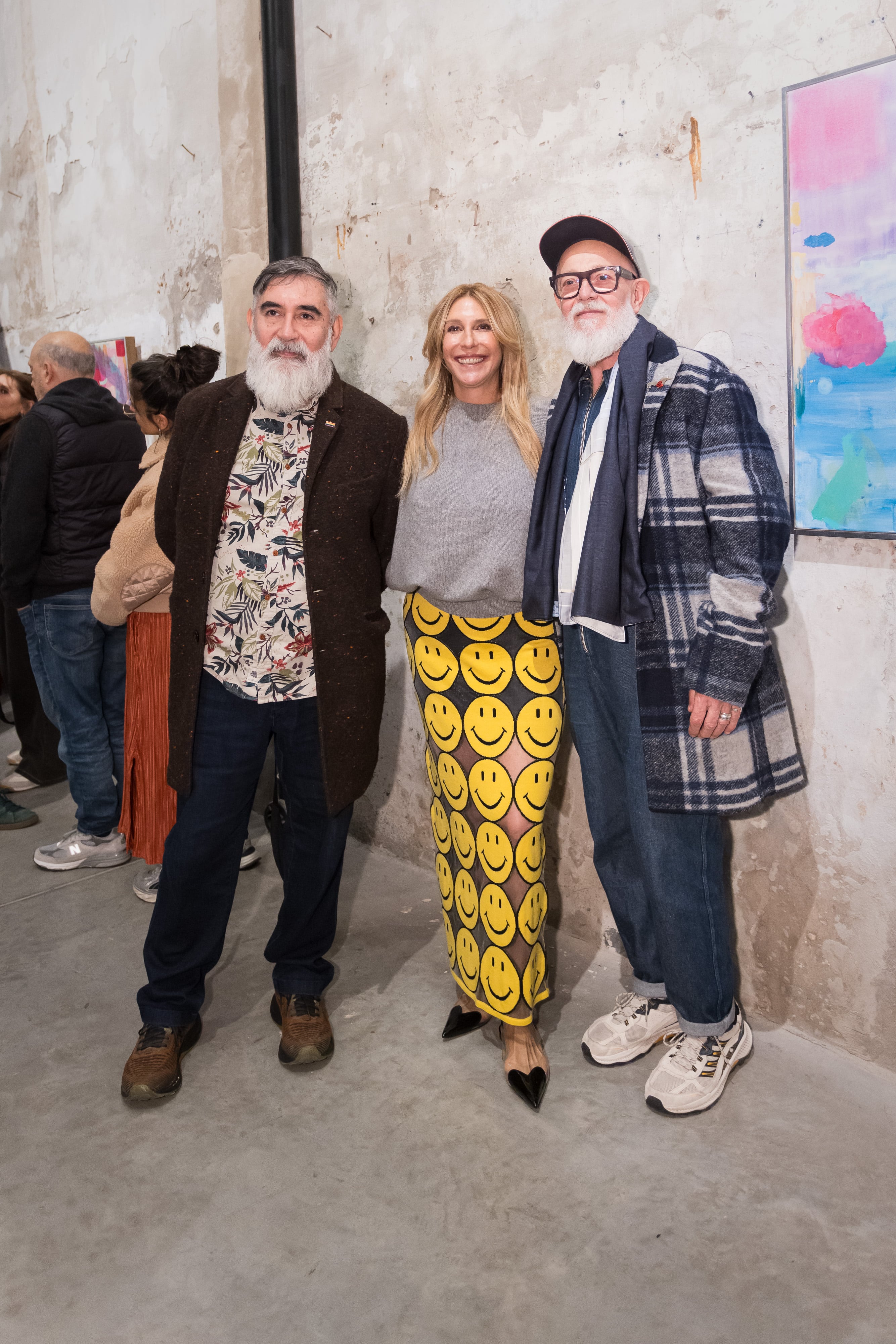 Ama Amoedo junto a los artistas, Leo Chiachio y Daniel Giannone