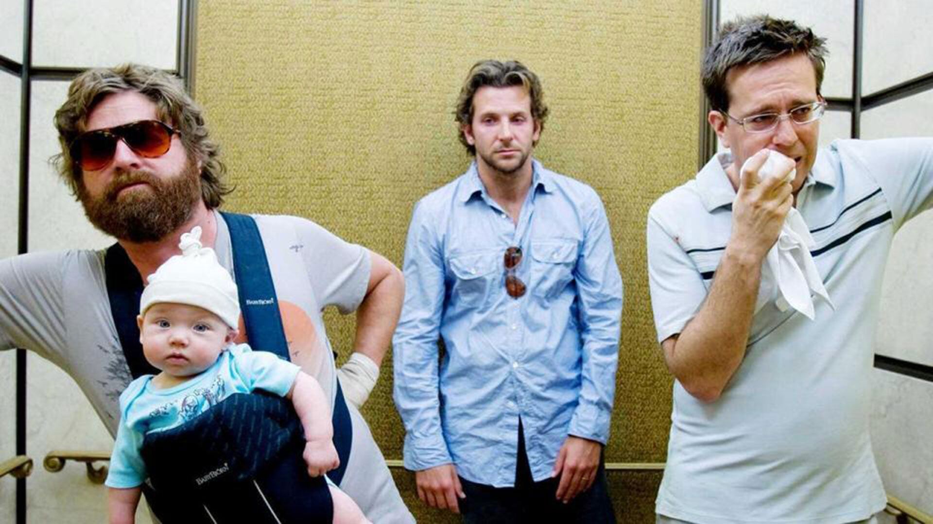 El bebé Tyler apareció por primera vez en The Hangover en una escena memorable en el Caesars Palace de Las Vegas. Fuente: Warner Bros.