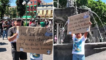Niño sale a las calles en Puebla a pedir ayuda para completar su álbum del Mundial 2026: no tiene dinero para comprar sobres