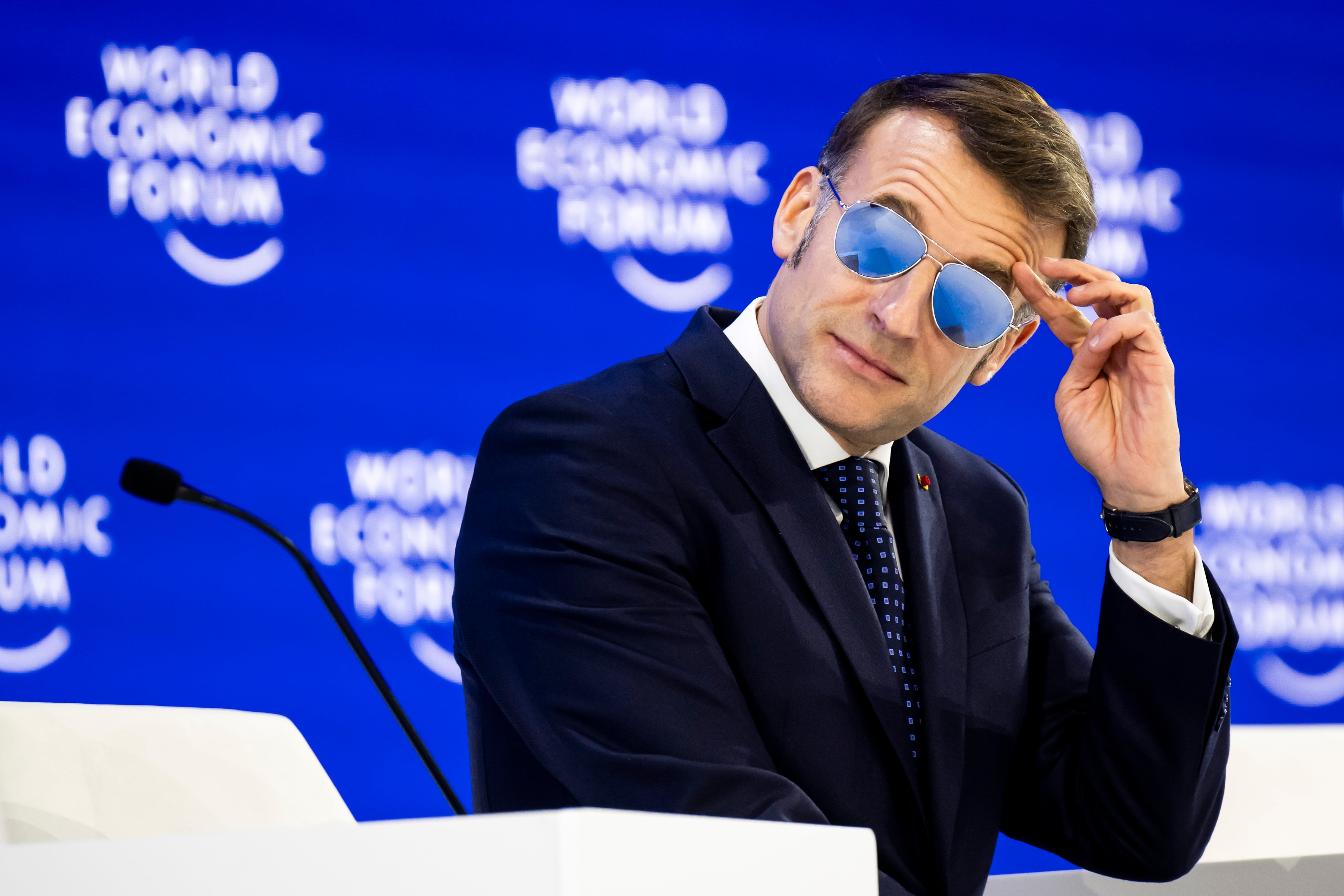 Emmanuel Macron en Davos (EFE)