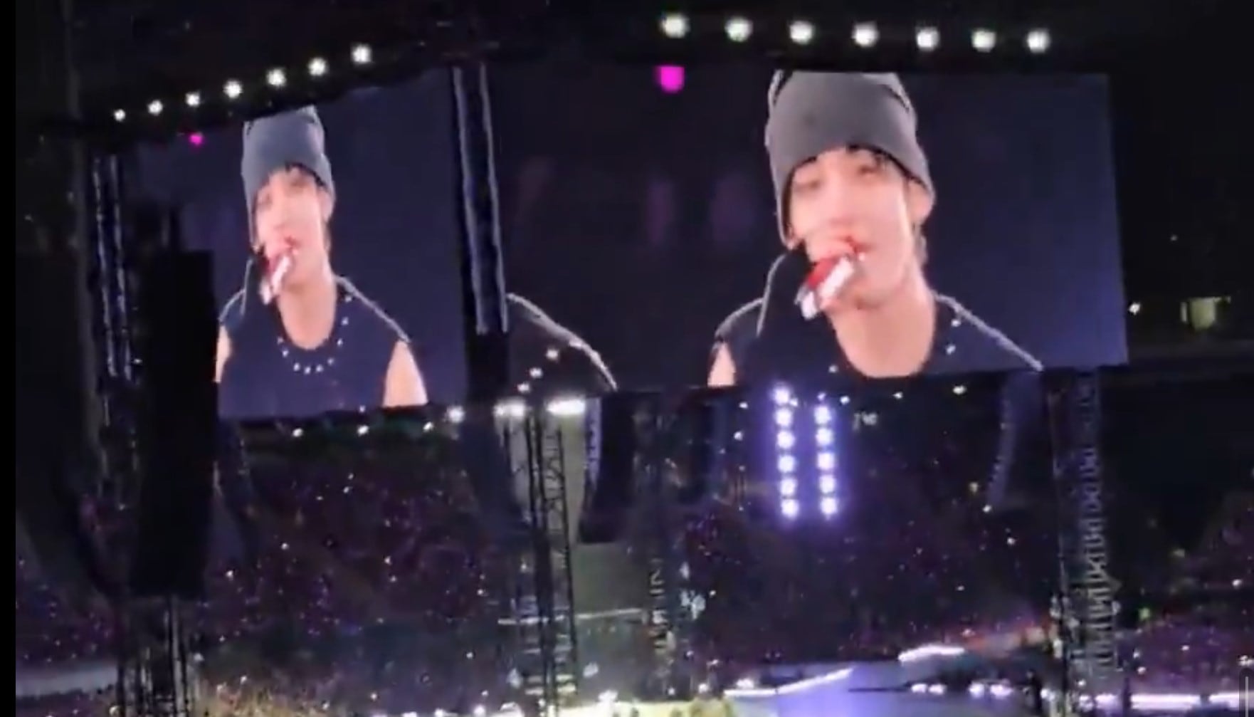 Taehyung y su inesperada reacción a ARMY en Lima: “Tienen una energía increíble”. Captura: X.