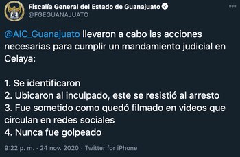 Twitter Fiscalía General del Estado