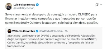 Luis Felipe Henao lanzó acusaciones