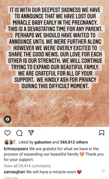 Britney Spears compartió la noticia