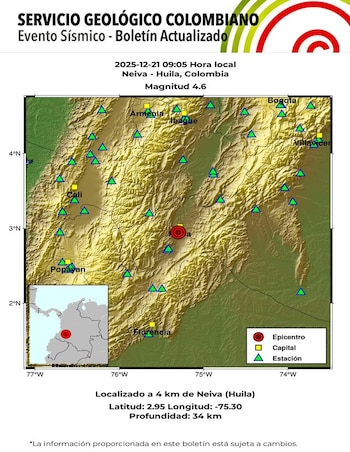 El SGC reportó el sismo