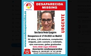 Cartel de la desaparición de la escritora Sara García Perate. (Twitter de @sosdesaparecido)