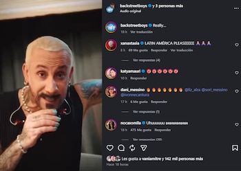 Fans de Backstreet Boys enloquecen y piden una gira por Latinoamérica: “Perú, Brasil, México, Ecuador”. Captura: IG Backstreet Boys.