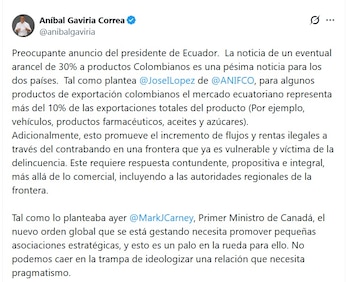 Aníbal Gaviria, exgobernador de Antioquia,