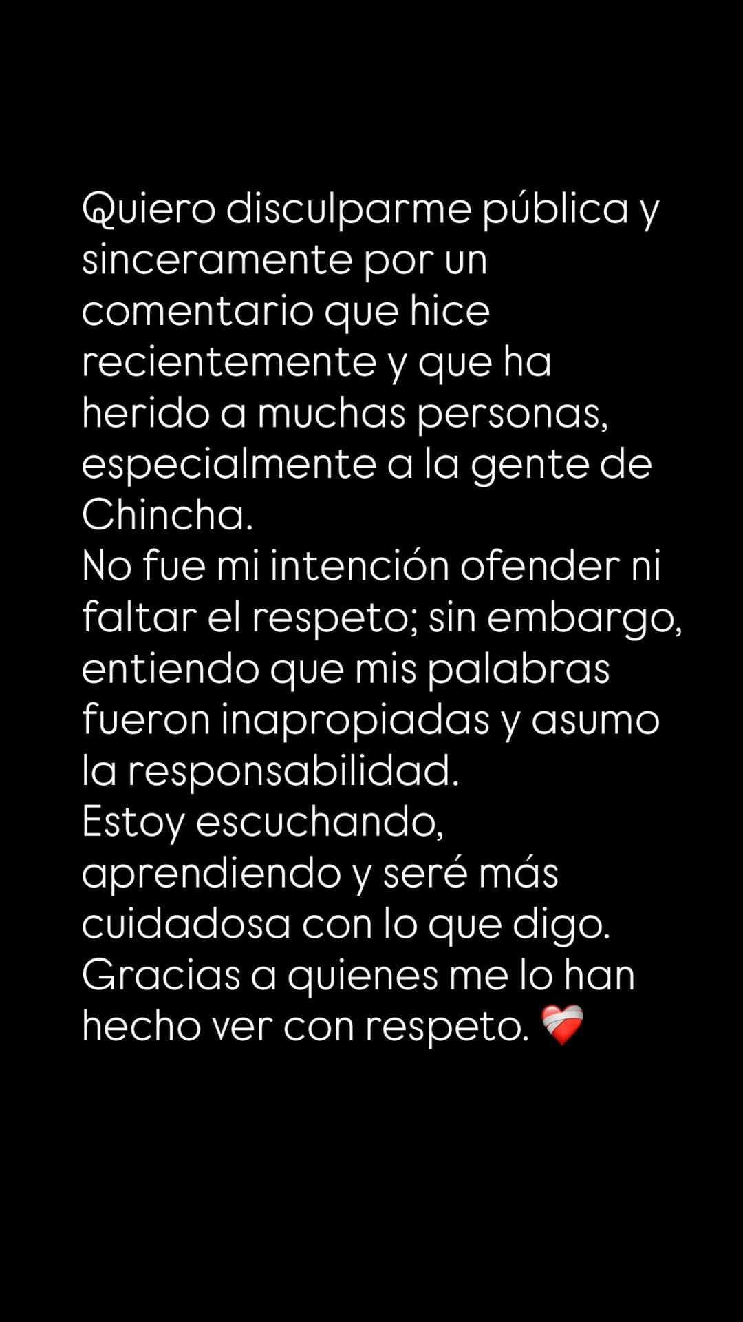 Celine Aguirre publica disculpa pública en Instagram, reconoce error y asume responsabilidad por las palabras ofensivas.