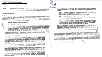 Documento que difundió Latina en