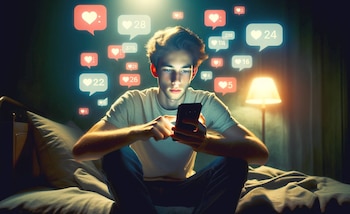 Los adolescentes se van a la cama a deshora y con el celular en la mano, sobre todo en vacaciones. Este es el caldo de cultivo para que aparezca el vamping tecnológico (Imagen Ilustrativa Infobae)