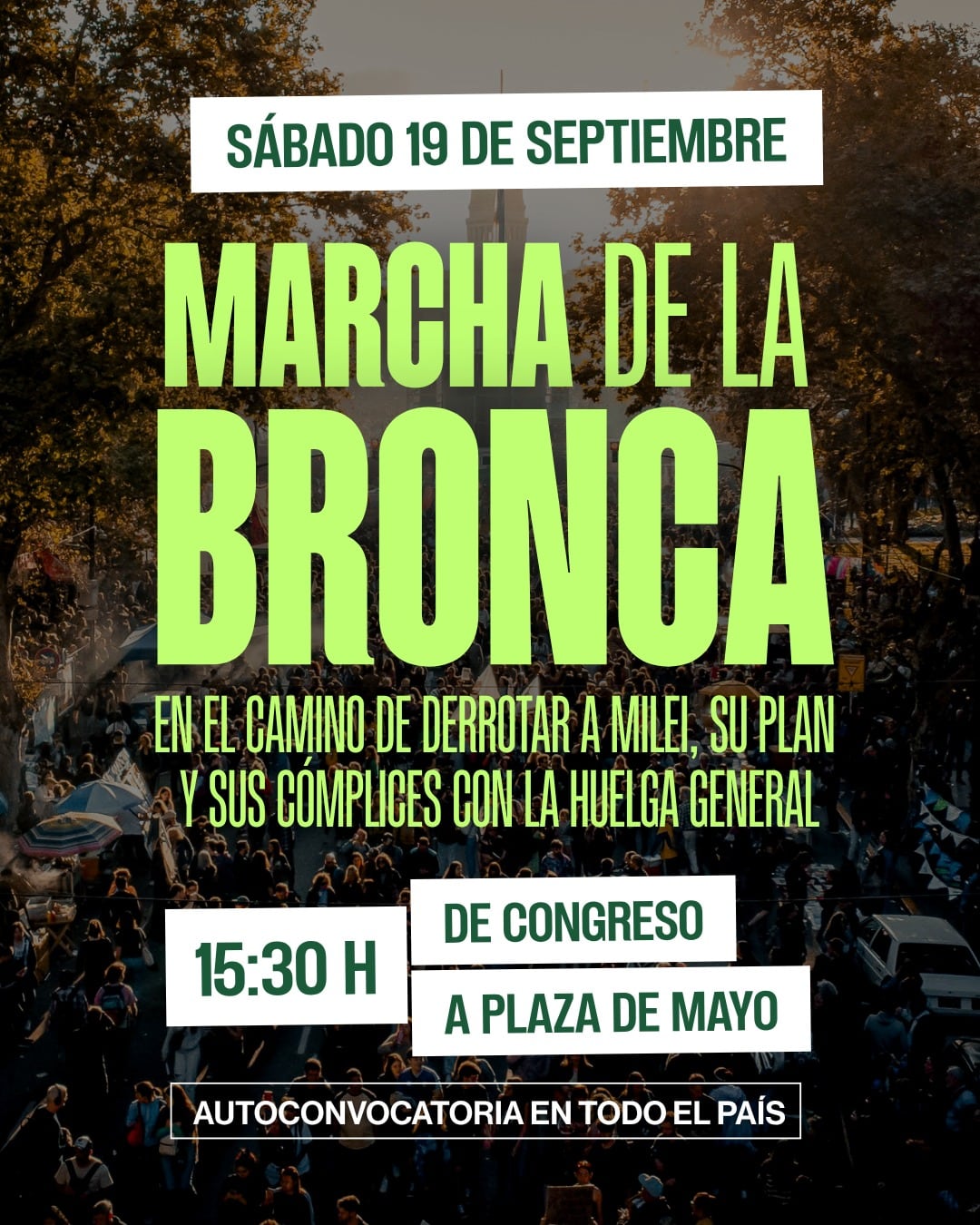Una de las convocatorias a la marcha de la Bronca