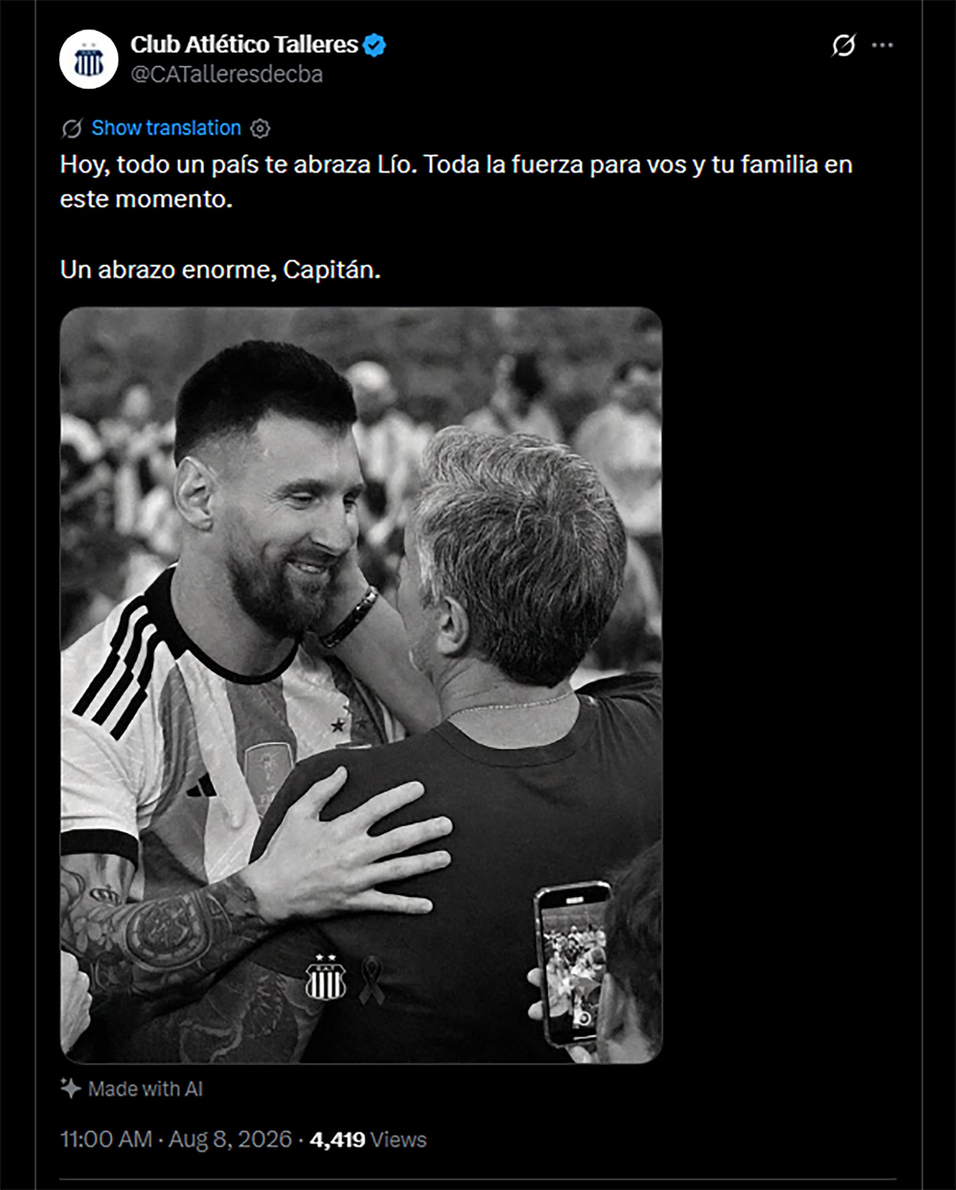 Mensajes por el fallecimiento de Jorge Messi