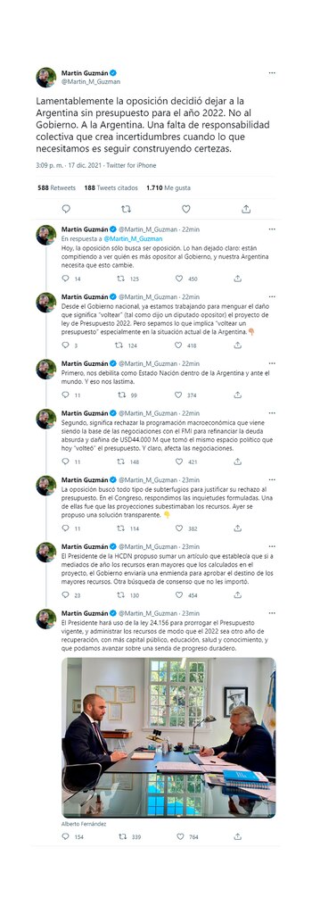 El hilo en Twitter del