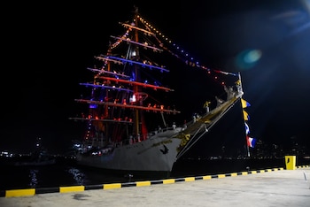 El buque escuela ARC "Gloria" abre sus cubiertas en cada puerto para promover la cultura colombiana y fomentar el intercambio diplomático y cultural - crédito Armada