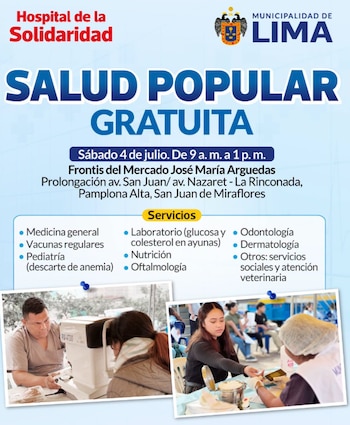 La campaña comenzará a partir de las 9 horas, aunque se recomienda llegar con anticipación - Créditos: Municipalidad de Lima.