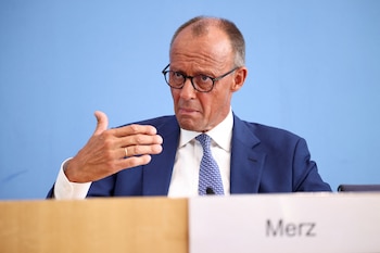 Friedrich Merz tras una reunión