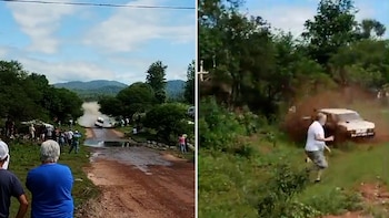 Un camarógrafo recibió el impacto