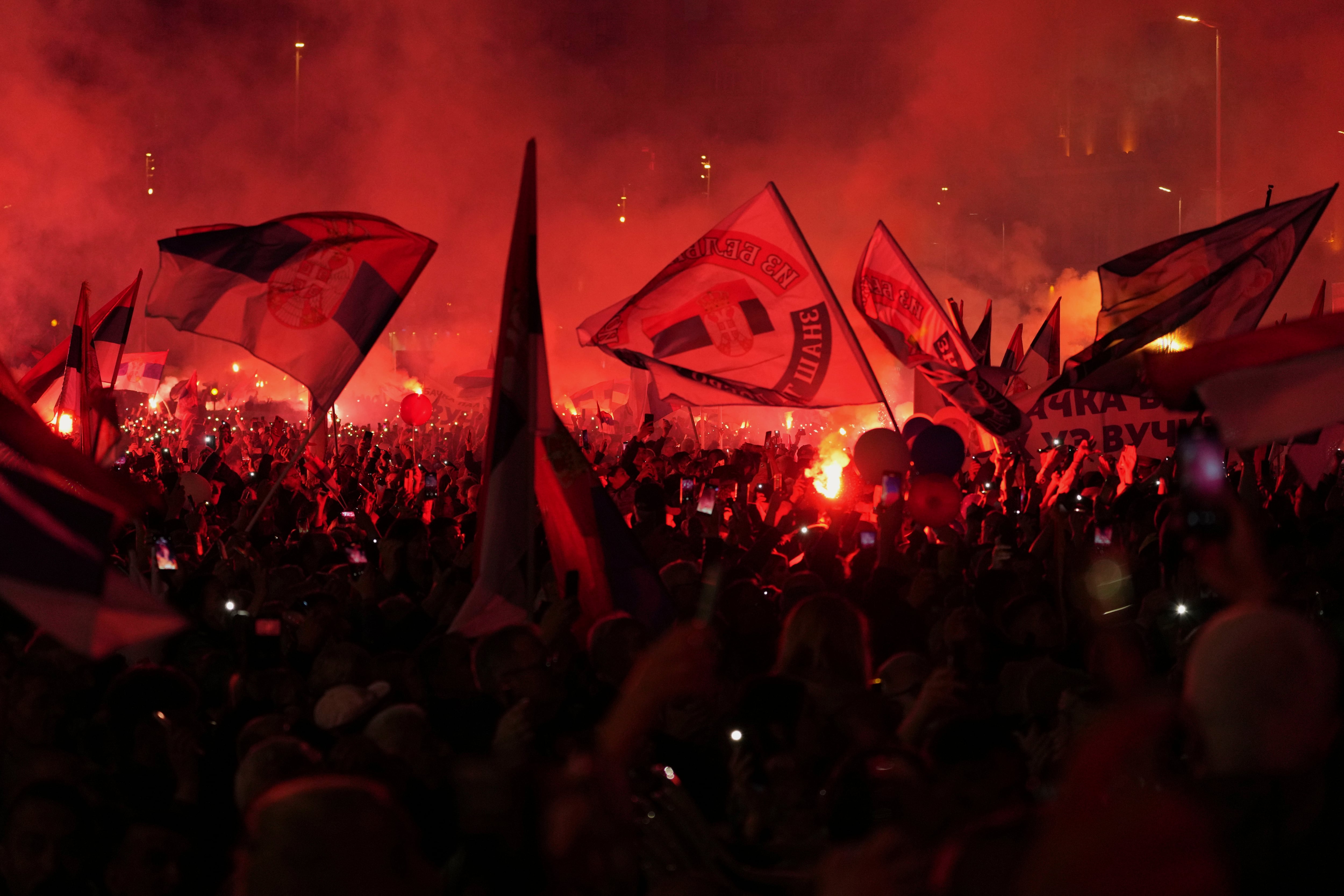 Serbian President Hospitalized After US Trip Supporters of Serbian President Aleksandar Vucic