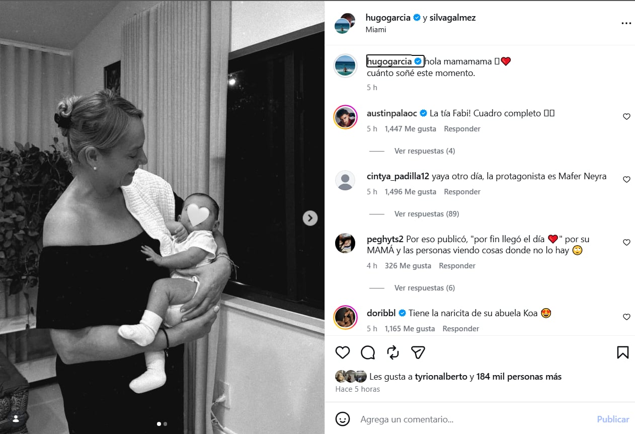 Hugo García compartió en redes sociales el encuentro de su madre con Koa y expresó que había soñado ese momento.