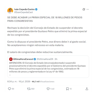 Iván Cepeda sobre reducción del sueldo de congresistas