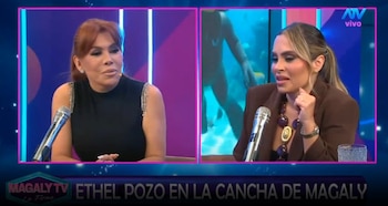 Magaly Medina y Ethel Pozo protagonizan uno de los momentos más emotivos de la televisión: “Sí tengo límites”. Captura: Magaly TV La Firme.