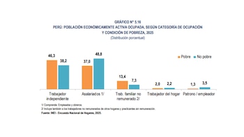 La pobreza en Perú impulsa el autoempleo y restringe el trabajo asalariado