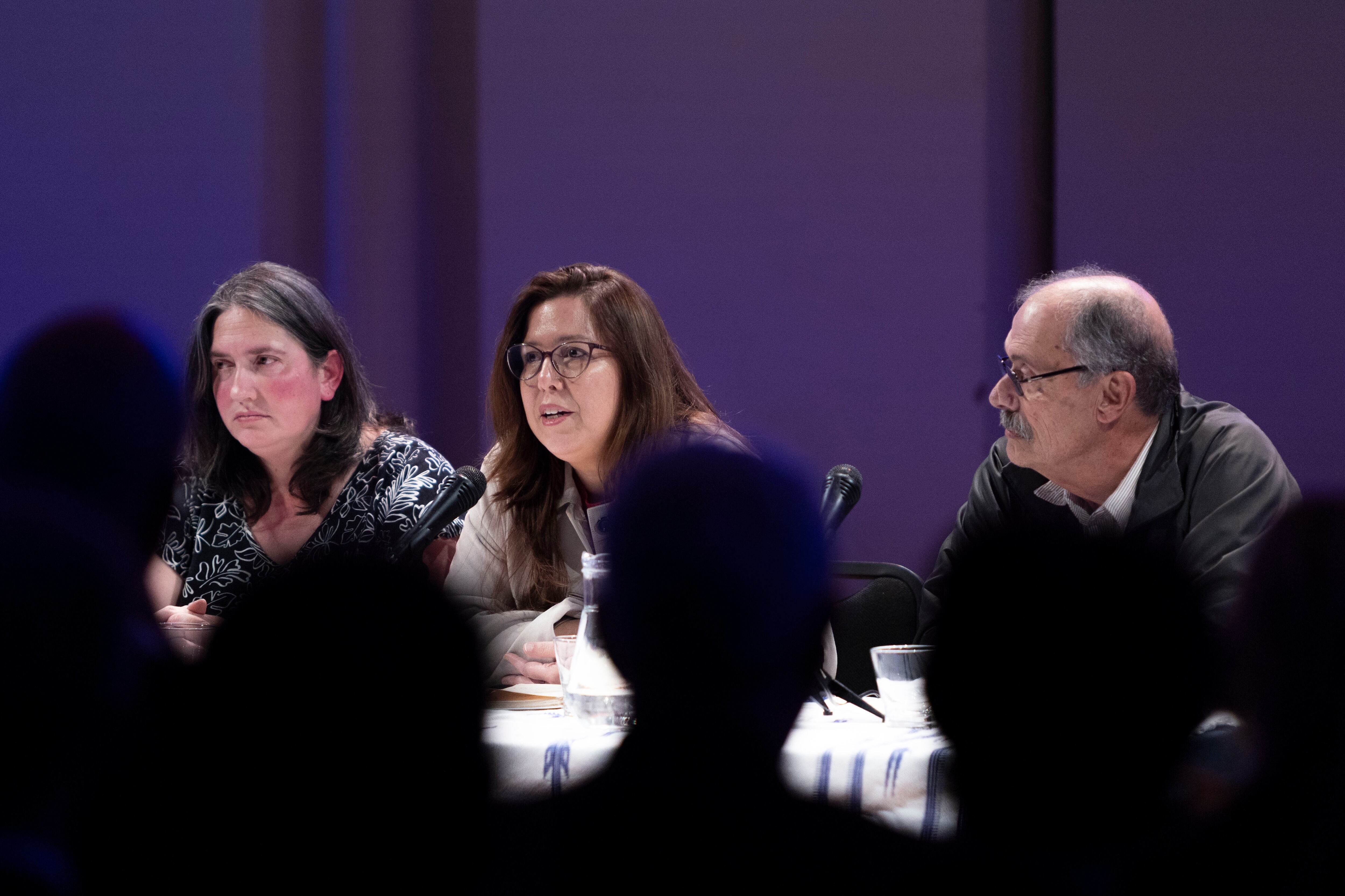 Claudia Poblete, Macarena Gelman y Carlos Solsona (Presidencia/Uruguay)