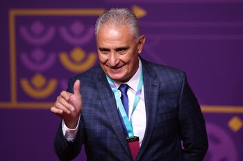 Soccer Football - World Cup - Final Draw - Doha Exhibition & Convention Center, Doha, Qatar - April 1, 2022 Brazil coach Tite arrives ahead of the draw REUTERS/Carl Recine