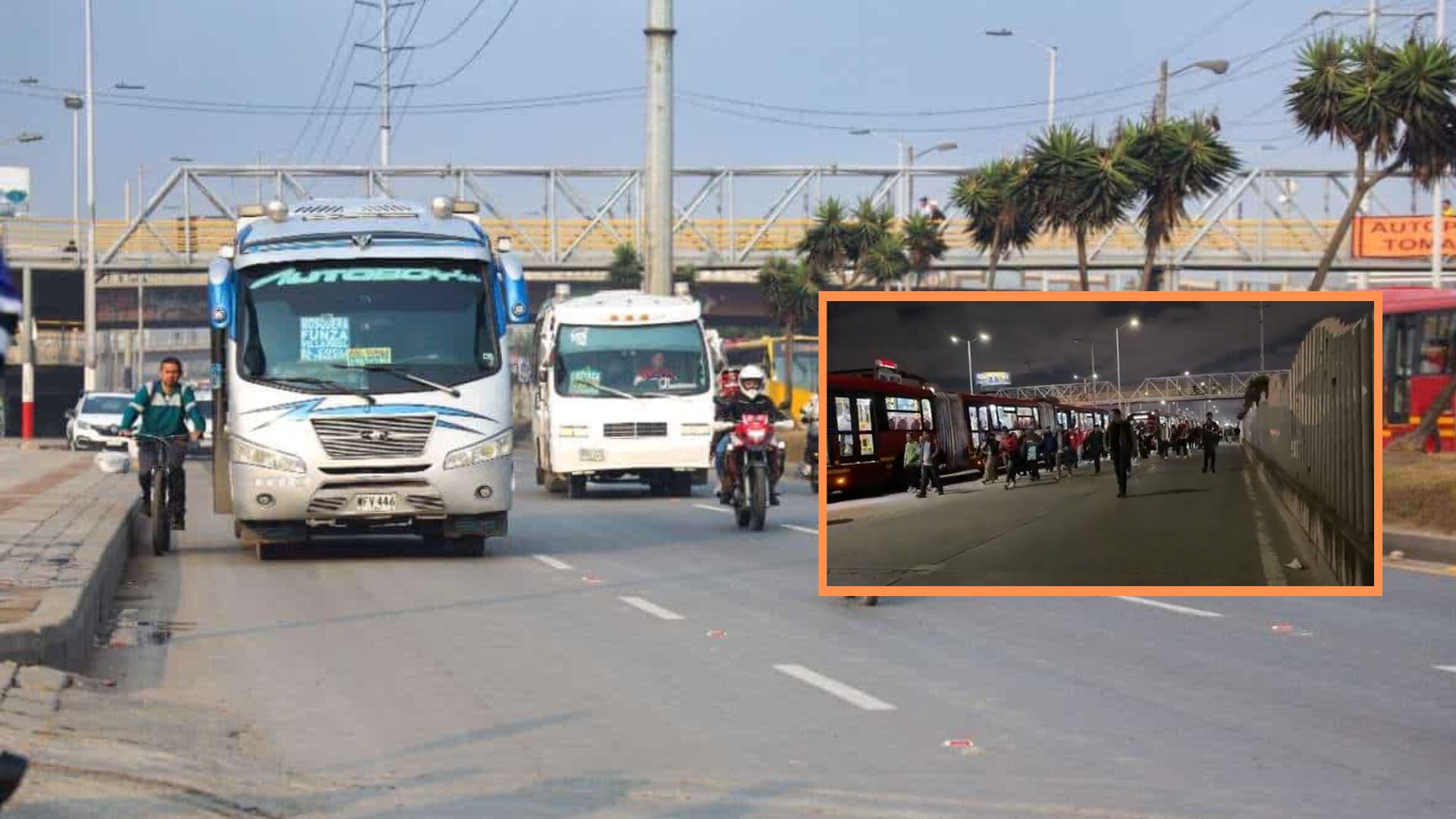 La protesta de conductores colectivos generó severas congestiones vehiculares en el sur de Bogotá y el municipio de Soacha - crédito Región Metropolitana Bogotá - Cundinamarca /Captura de video