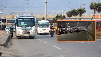 Bloqueo de conductores en Soacha