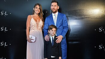 Antonela, Lionel y Thiago Messi,
