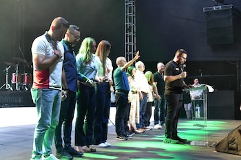 Cristian Portilla durante uno de los eventos de ‘BucaraSanta’, escenario que hace parte de los hechos mencionados en la solicitud ante la Procuraduría. - crédito @soyjaimeandres/Instagram