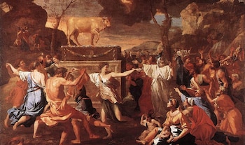 Israelitas adorando un becerro de