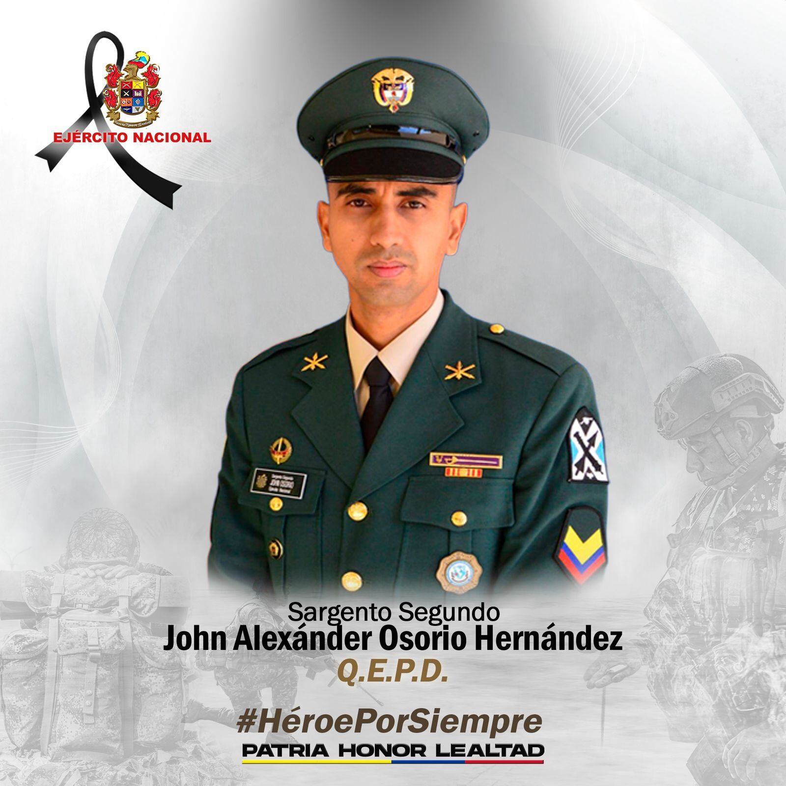 El sargento segundo Jhon Alexander Osorio Hernández fue hallado muerto en el batallón de Tolemaida el viernes 18 de julio - crédito Ejército Nacional