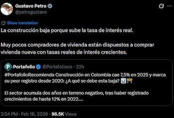 Gustavo Petro atribuye la caída