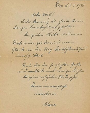 Una de las supuestas cartas