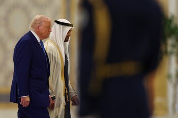 Durante su visita a Abu