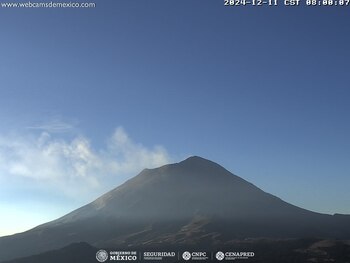 Monitoreo del Popocatépetl este 11