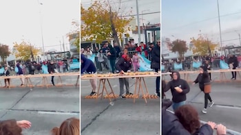 Caos en Avellaneda: saltaron las vallas para llevarse porciones de un sándwich gigante que buscaba batir un récord