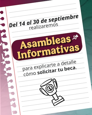 Los carteles en los planteles informan sobre horarios y sedes de las asambleas informativas. (Facebook/Julio León)