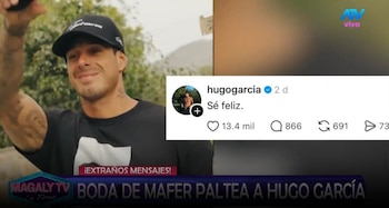 Hugo García e Isabella Ladera aparecen separados y Magaly Medina habla de “problemas en el paraíso”. Captura: Magaly TV La Firme.
