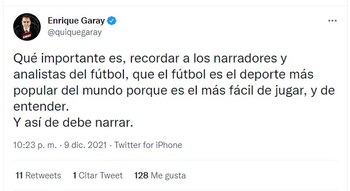 Enrique Garay tundió narración de