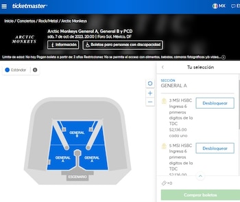 (Captura de pantalla Ticketmaster)