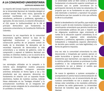 Leopoldo Múnera, candidato a rector